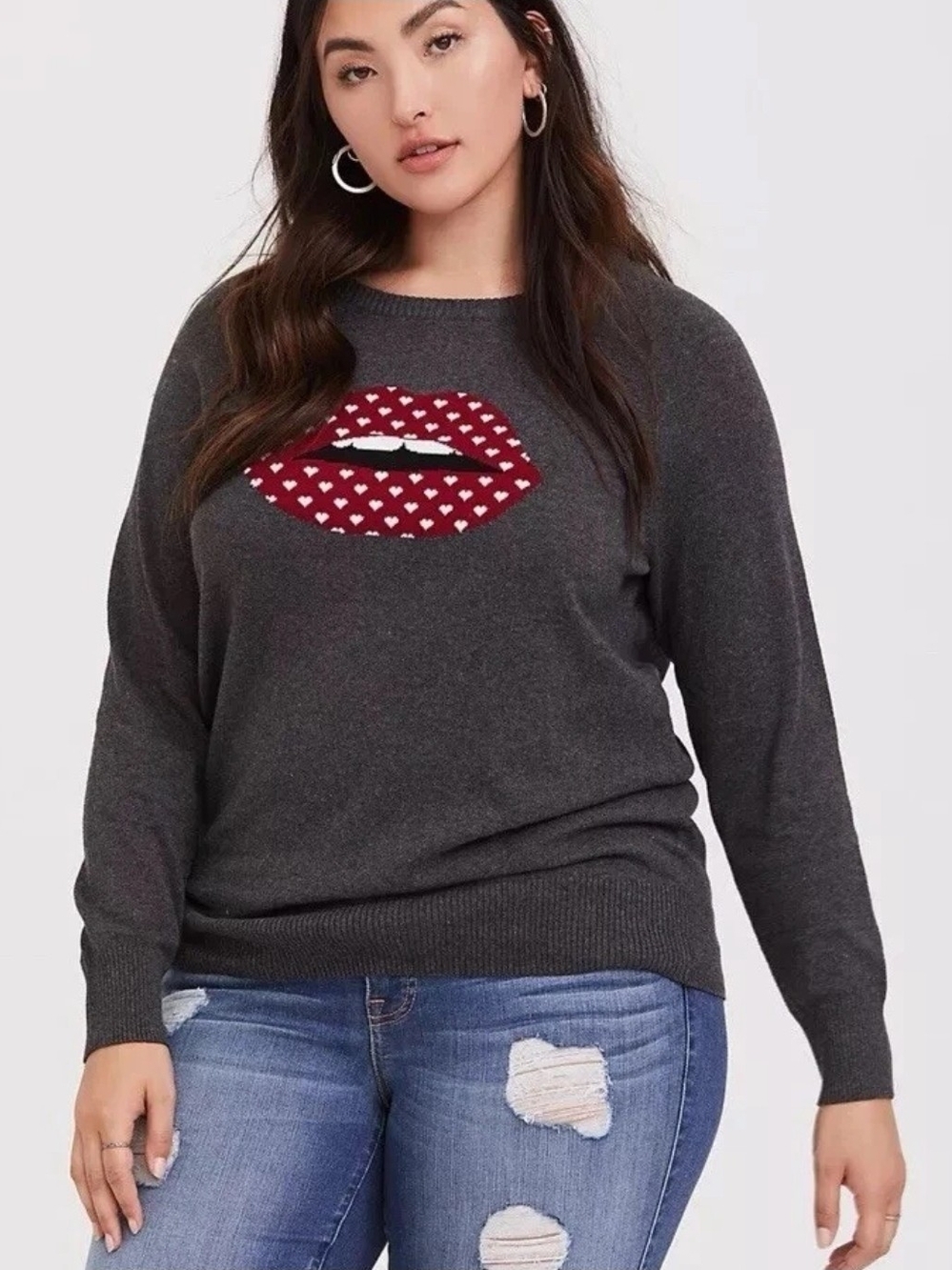 Torrid Heart Lip Graphic Sweater Size 2 =18/20